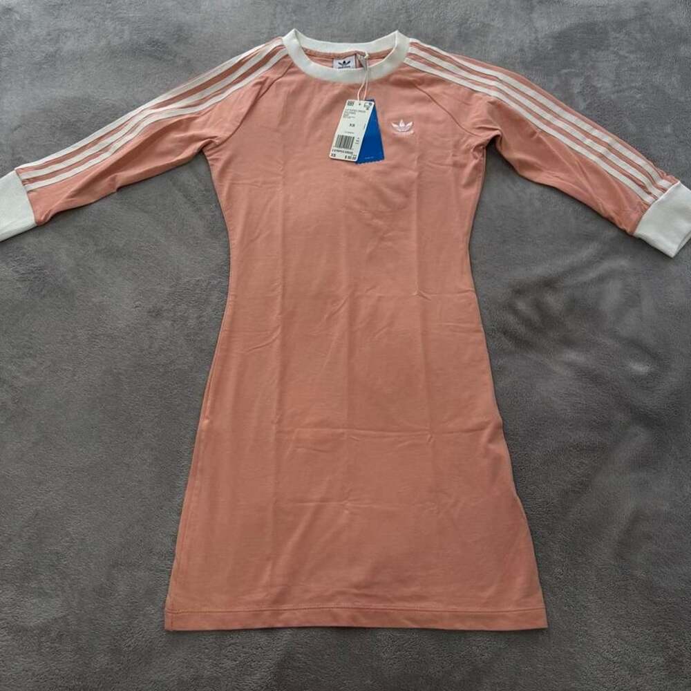 Adidas Originals 3 Stripes Dress Size XS Pink White DV2565 NWT